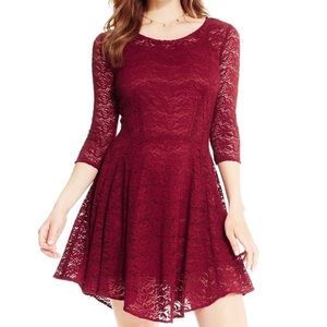 Fishbowl Burgundy Lace Dress
